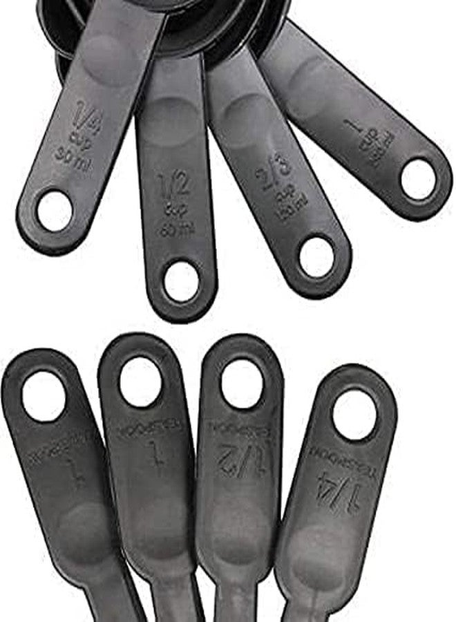 REAL stf REALstf Plastic Measuring Spoon and Cup Set, 8-Pieces (Black, Pack of 1), Mix Size (EC-Cup-Black) - Image 4